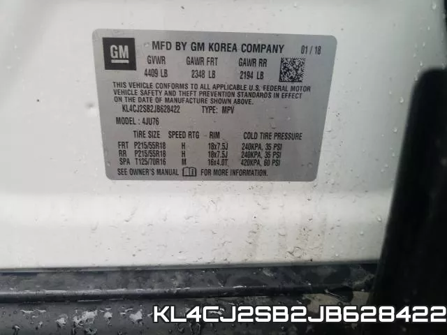 KL4CJ2SB2JB628422 фото 2