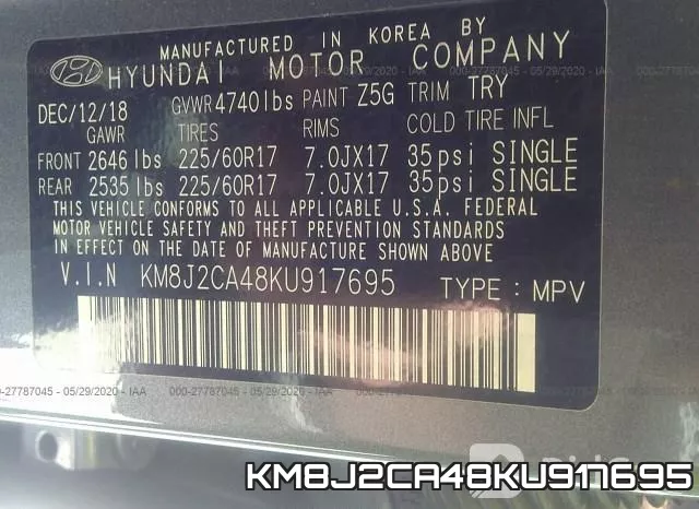 KM8J2CA48KU917695 фото 10