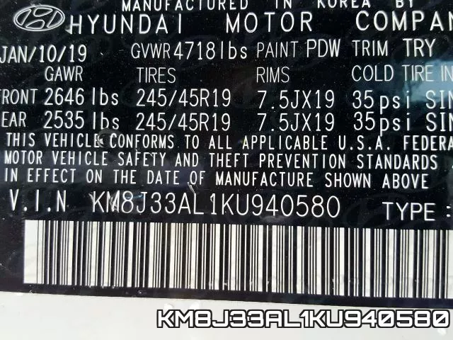 KM8J33AL1KU940580 фото 2