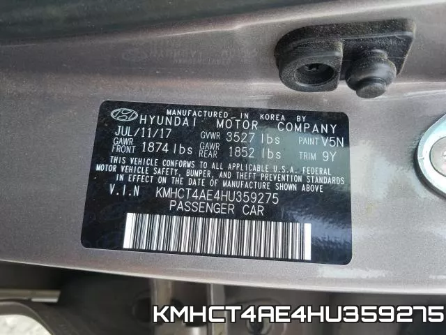 KMHCT4AE4HU359275 фото 2