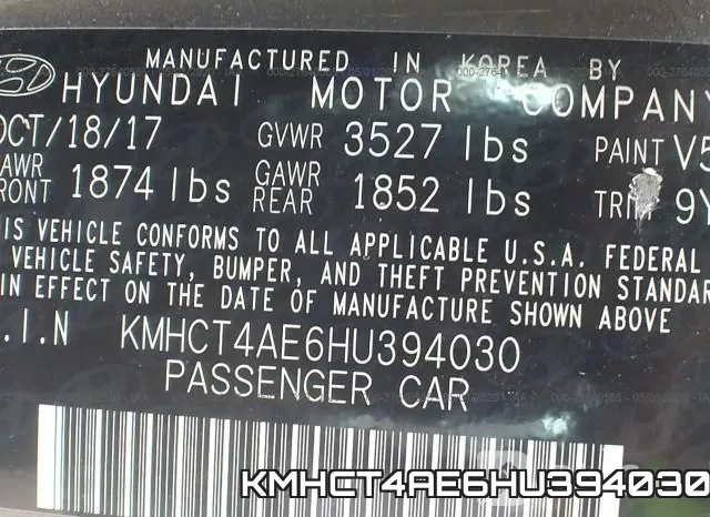KMHCT4AE6HU394030 фото 10