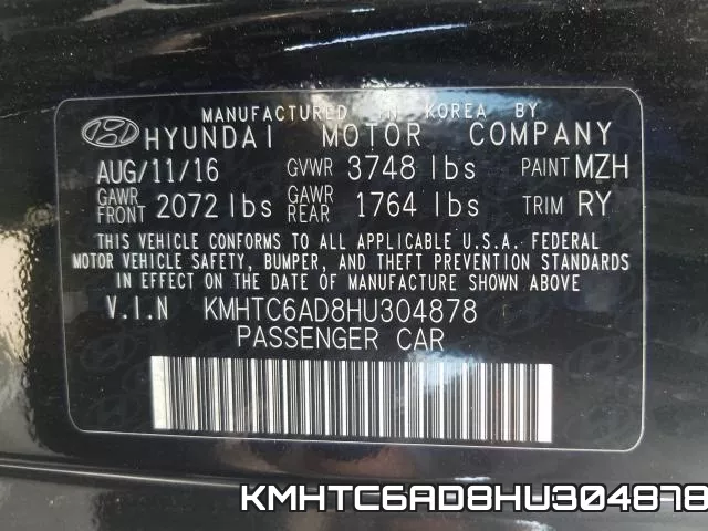 KMHTC6AD8HU304878 фото 2