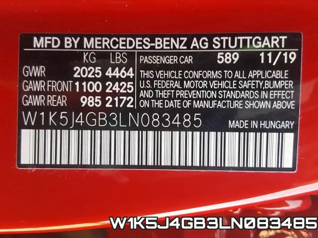 W1K5J4GB3LN083485 фото 2