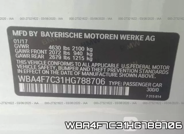 WBA4F7C31HG788706 фото 10
