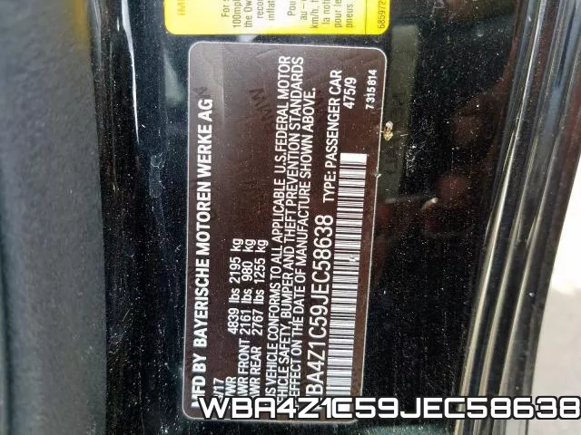 WBA4Z1C59JEC58638 фото 2