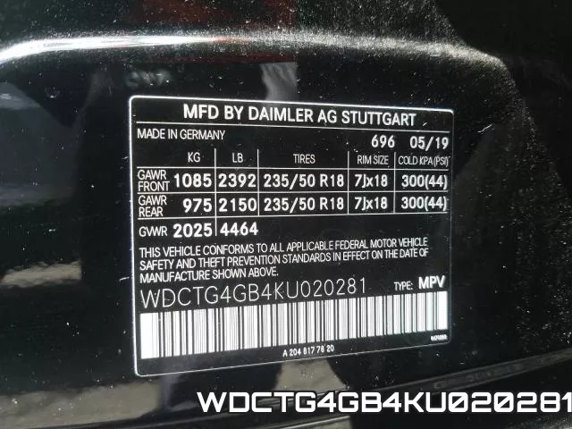 WDCTG4GB4KU020281 фото 2