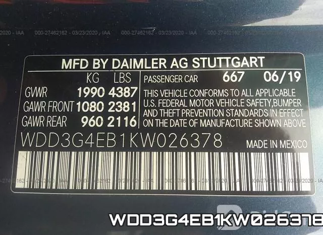 WDD3G4EB1KW026378 фото 10