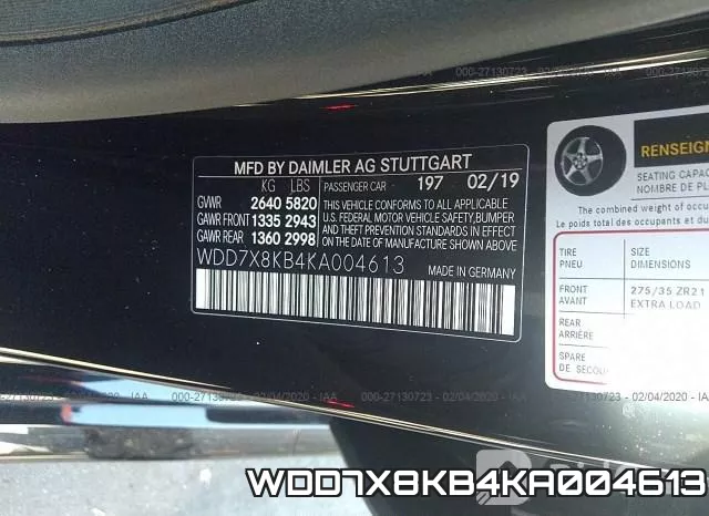 WDD7X8KB4KA004613 фото 10