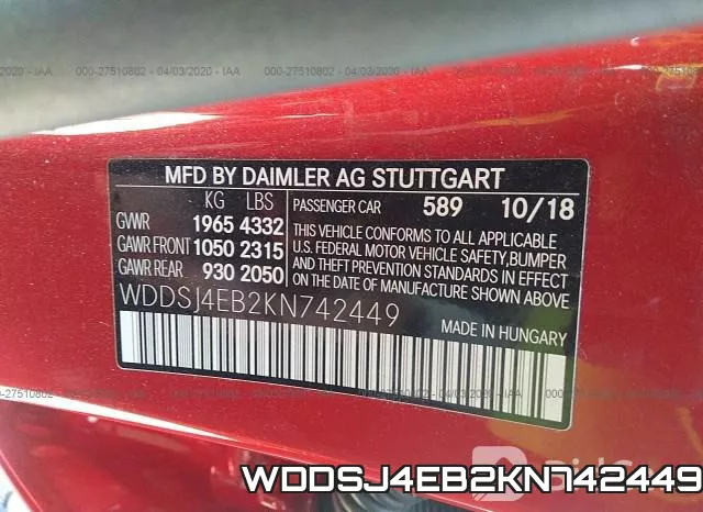 WDDSJ4EB2KN742449 фото 10