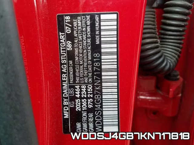WDDSJ4GB7KN717818 фото 2