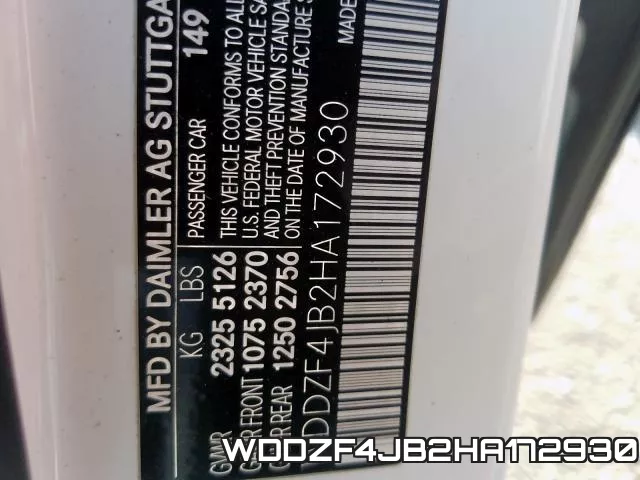 WDDZF4JB2HA172930 фото 2