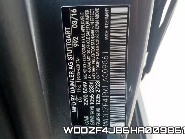 WDDZF4JB6HA009861 фото 2
