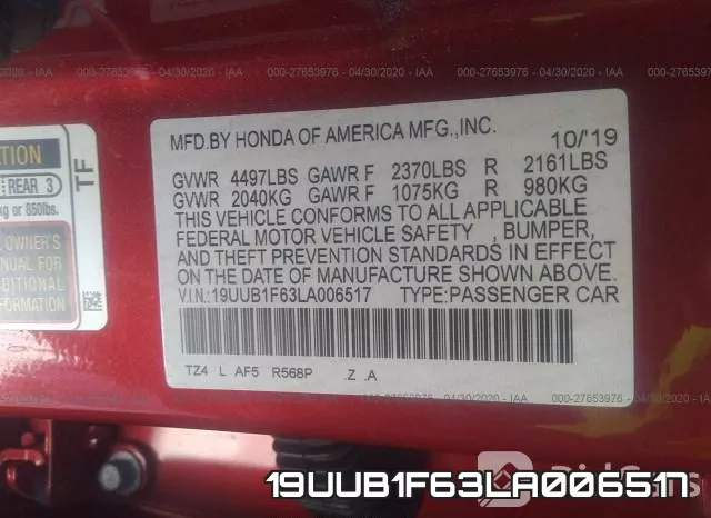 19UUB1F63LA006517 фото 10