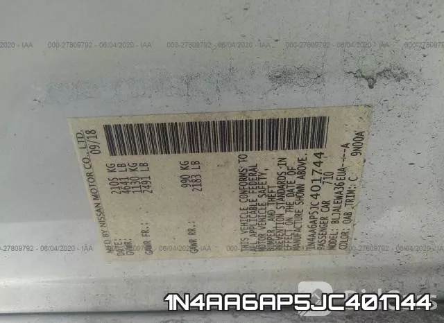 1N4AA6AP5JC401744 фото 10