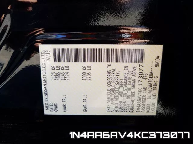 1N4AA6AV4KC373077 фото 2