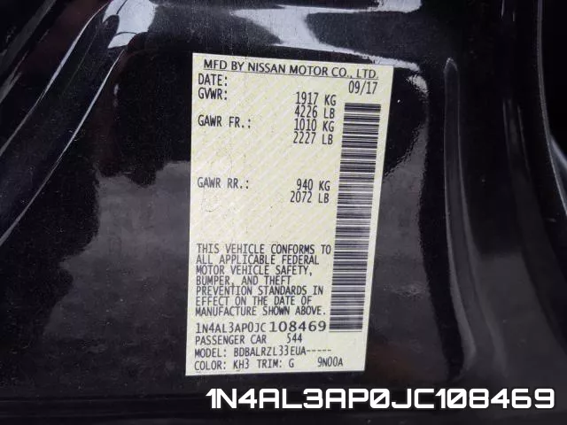 1N4AL3AP0JC108469 фото 2