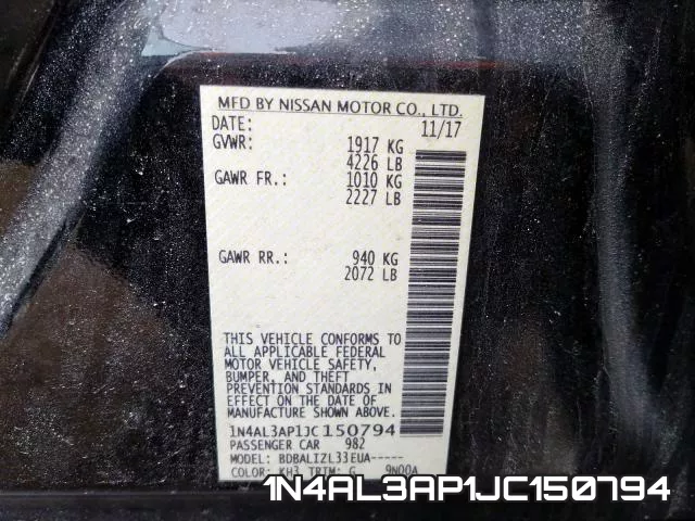 1N4AL3AP1JC150794 фото 2