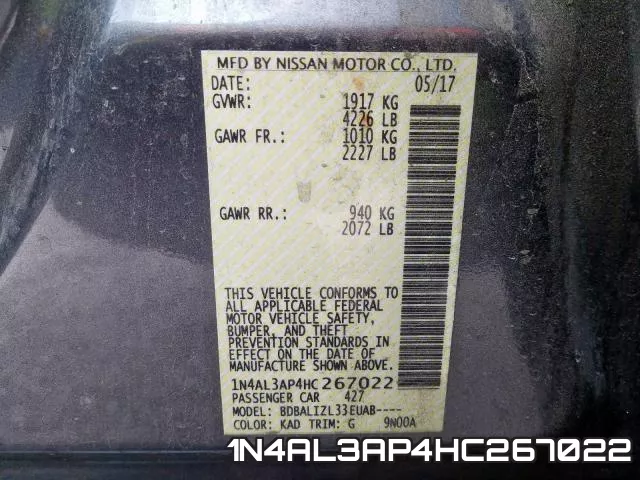 1N4AL3AP4HC267022 фото 2