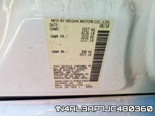 1N4AL3AP7JC480360 фото 2