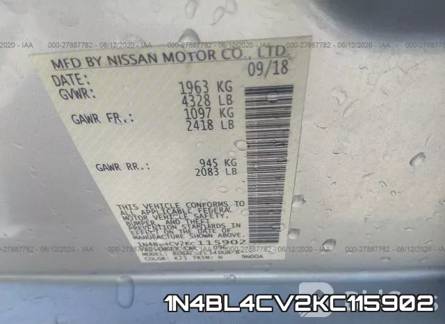 1N4BL4CV2KC115902 фото 10