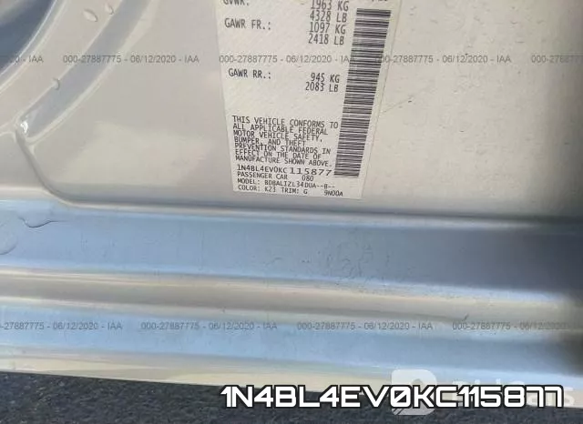 1N4BL4EV0KC115877 фото 10