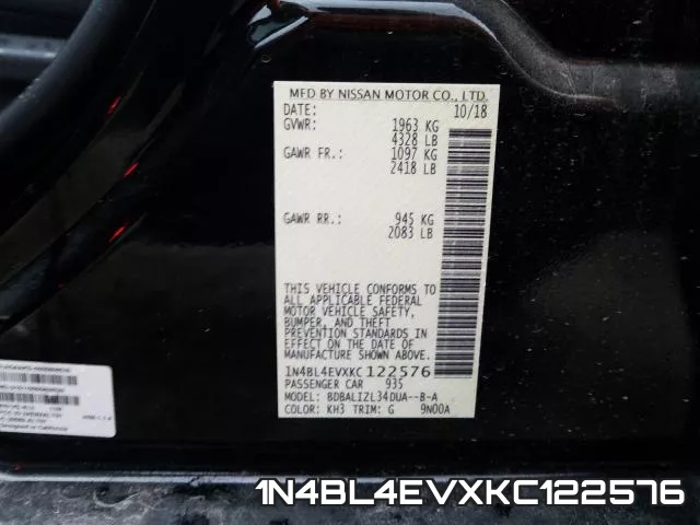 1N4BL4EVXKC122576 фото 2