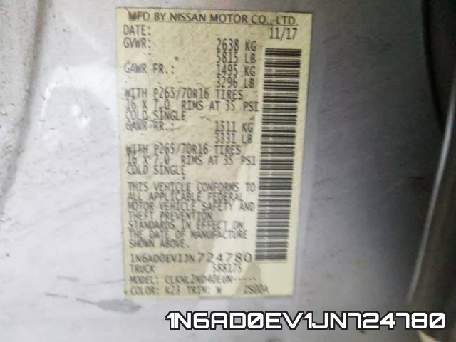 1N6AD0EV1JN724780 фото 2