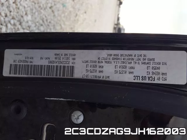 2C3CDZAG9JH162003 фото 2