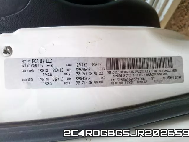 2C4RDGBG5JR202659 фото 2