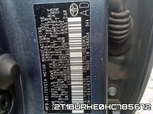 2T1BURHE0HC785672 фото 2