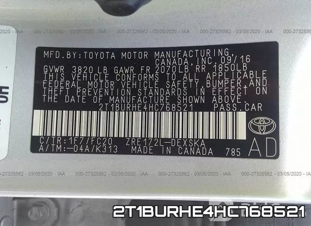 2T1BURHE4HC768521 фото 10