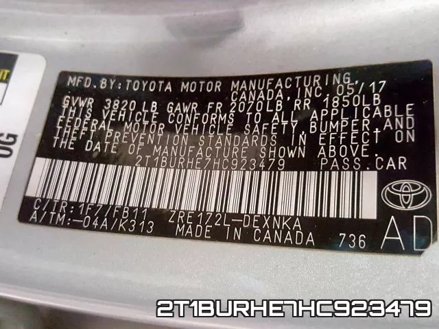 2T1BURHE7HC923479 фото 2