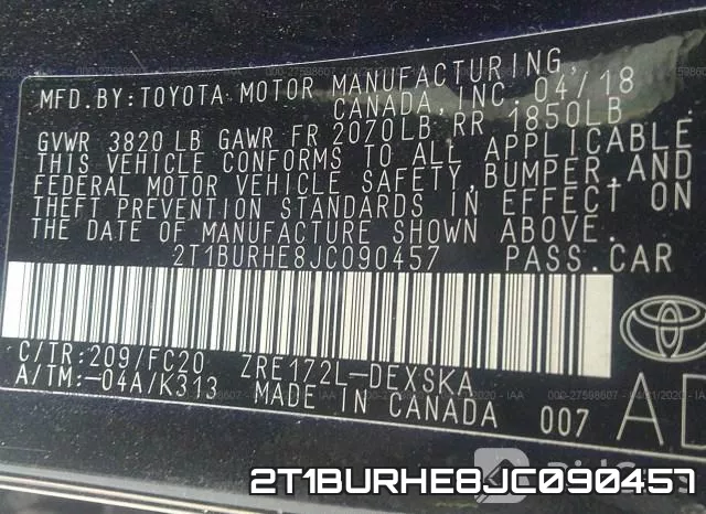 2T1BURHE8JC090457 фото 10