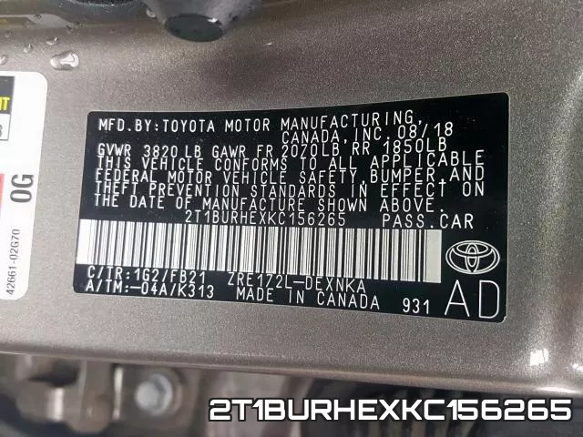 2T1BURHEXKC156265 фото 2