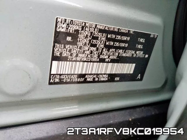 2T3A1RFV8KC019954 фото 2