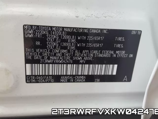 2T3RWRFVXKW042476 фото 2