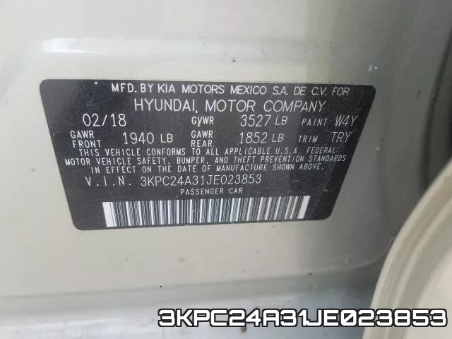 3KPC24A31JE023853 фото 2