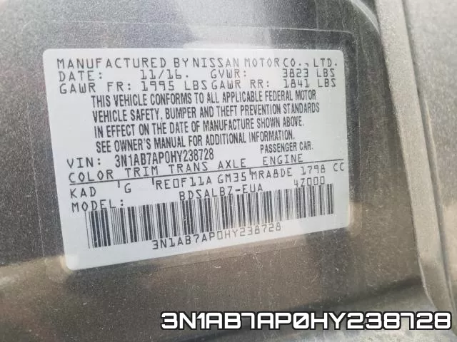 3N1AB7AP0HY238728 фото 2