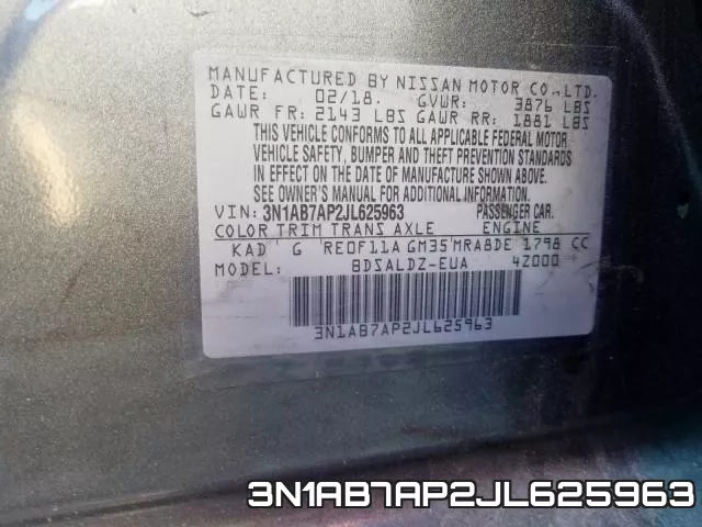 3N1AB7AP2JL625963 фото 2