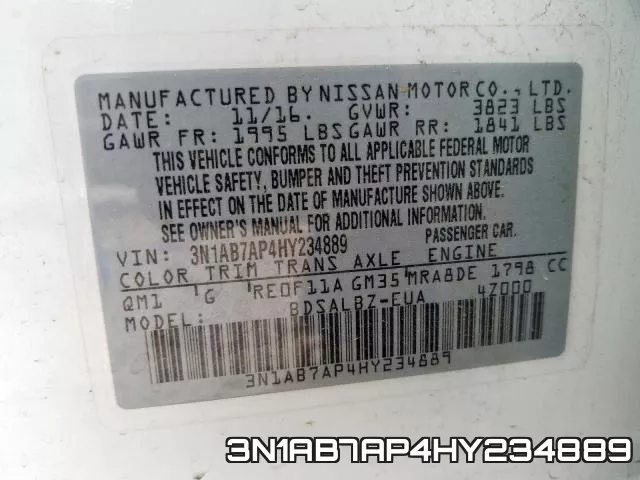 3N1AB7AP4HY234889 фото 2
