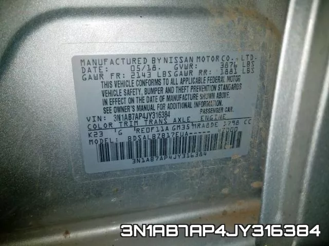 3N1AB7AP4JY316384 фото 2