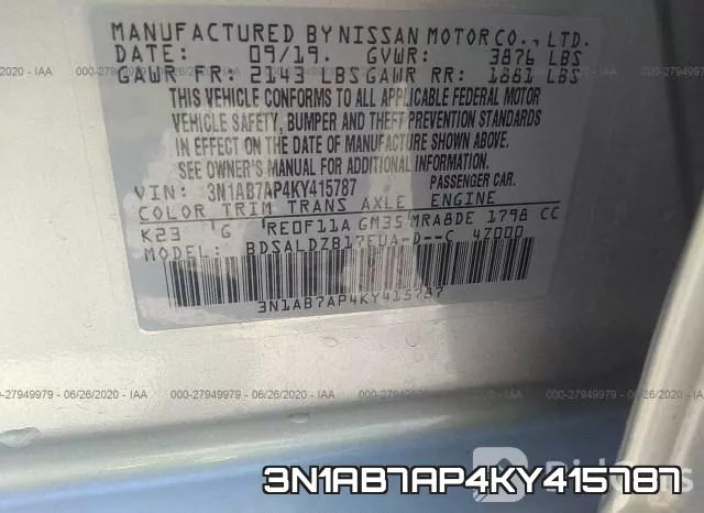 3N1AB7AP4KY415787 фото 10