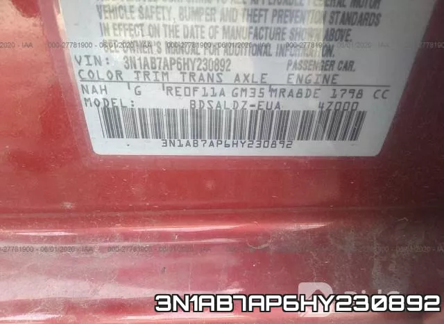 3N1AB7AP6HY230892 фото 10