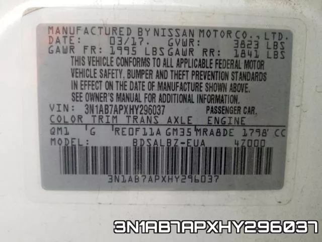 3N1AB7APXHY296037 фото 2