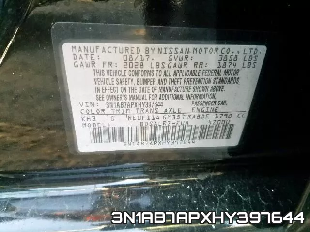 3N1AB7APXHY397644 фото 2