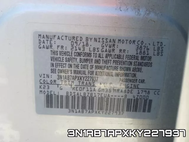 3N1AB7APXKY227937 фото 2