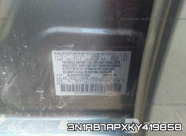 3N1AB7APXKY419858 фото 10