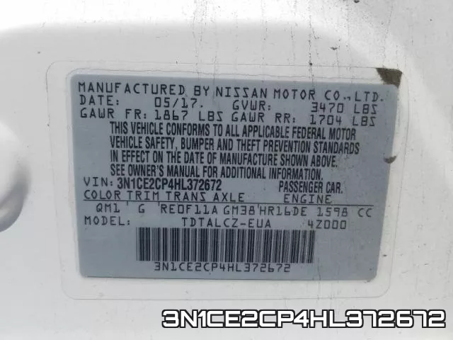 3N1CE2CP4HL372672 фото 2