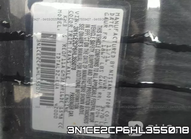 3N1CE2CP6HL355078 фото 10