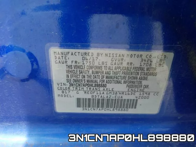 3N1CN7AP0HL898880 фото 2